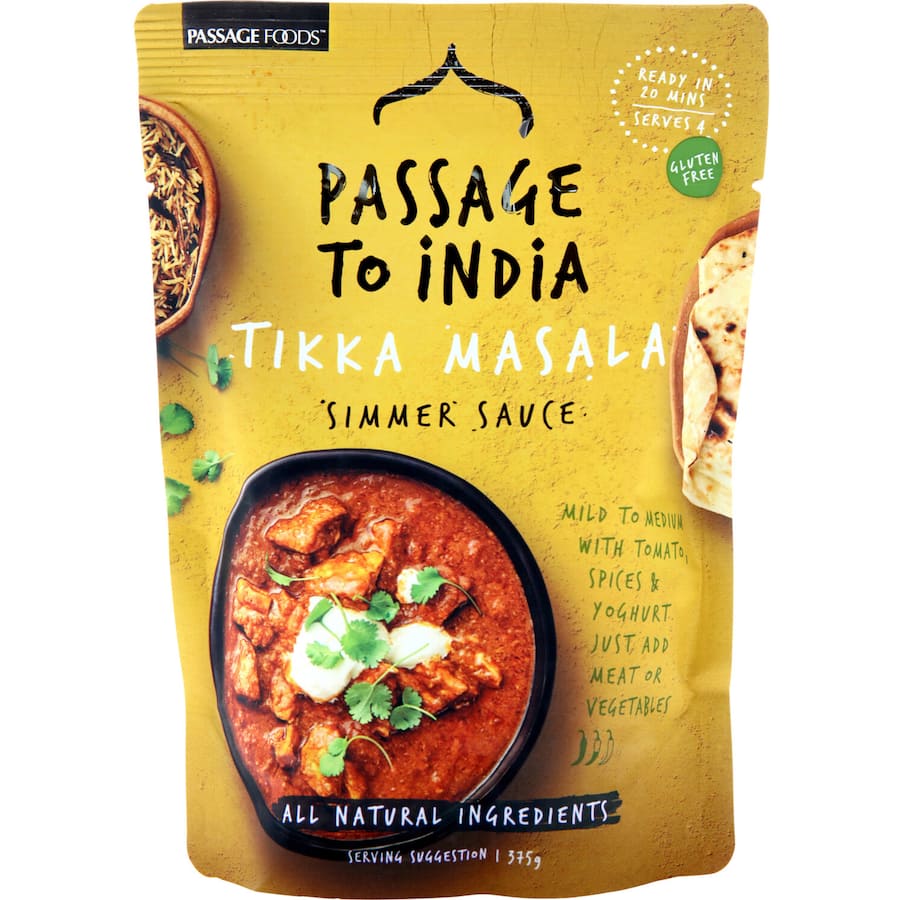 Passage To India Simmer Sauce Tikka Masala Sauce Pouch 375g
