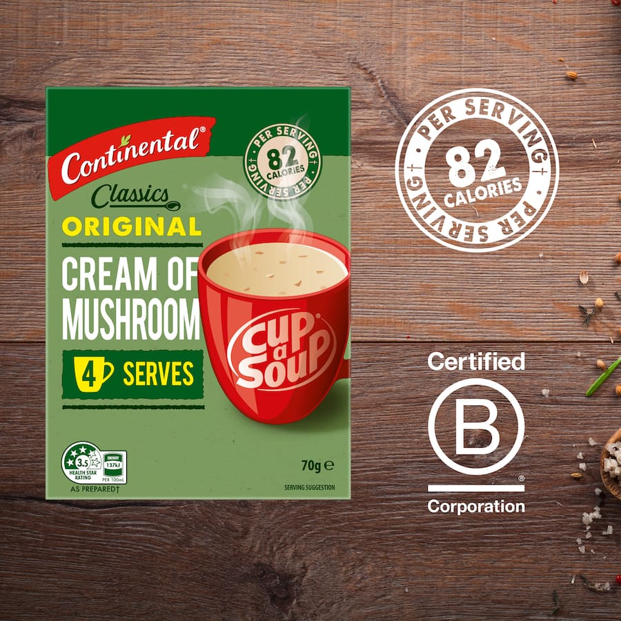 Continental Classics Cup A Soup Original Cream Of Mushroom Soup Pack 70g