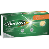 Berocca Energy Effervescent Tablets Vitamin C Orange 30pack