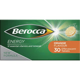 Berocca Energy Effervescent Tablets Vitamin C Orange 30pack