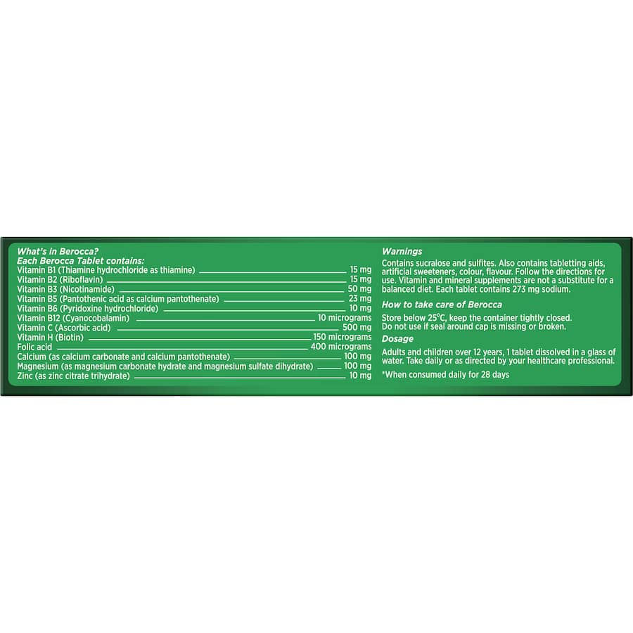 Berocca Energy Effervescent Tablets Vitamin C Orange 30pack