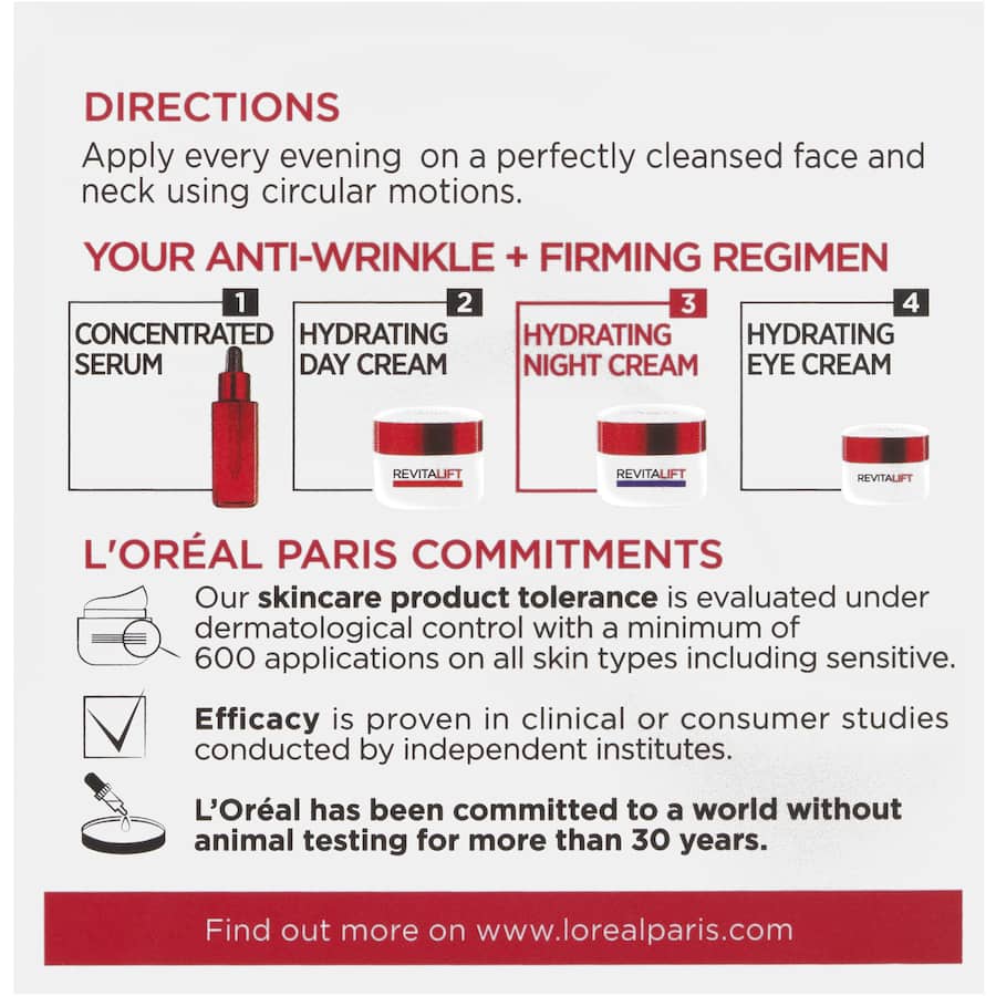 L'oreal Paris Revitalift Night Cream Anti Wrinkle Extra Firming 50mL