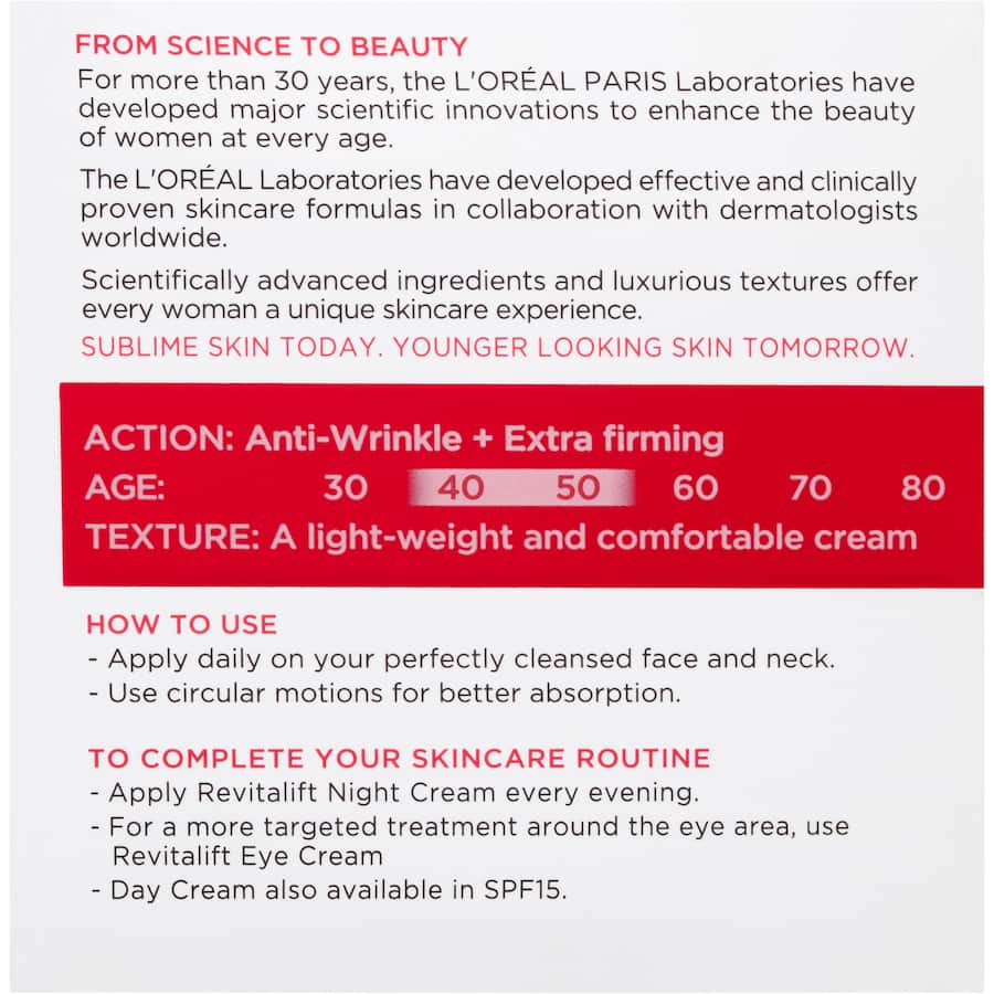 L'oreal Paris Revitalift Anti-wrinkle Cream Extra Firming Day Cream 50mL