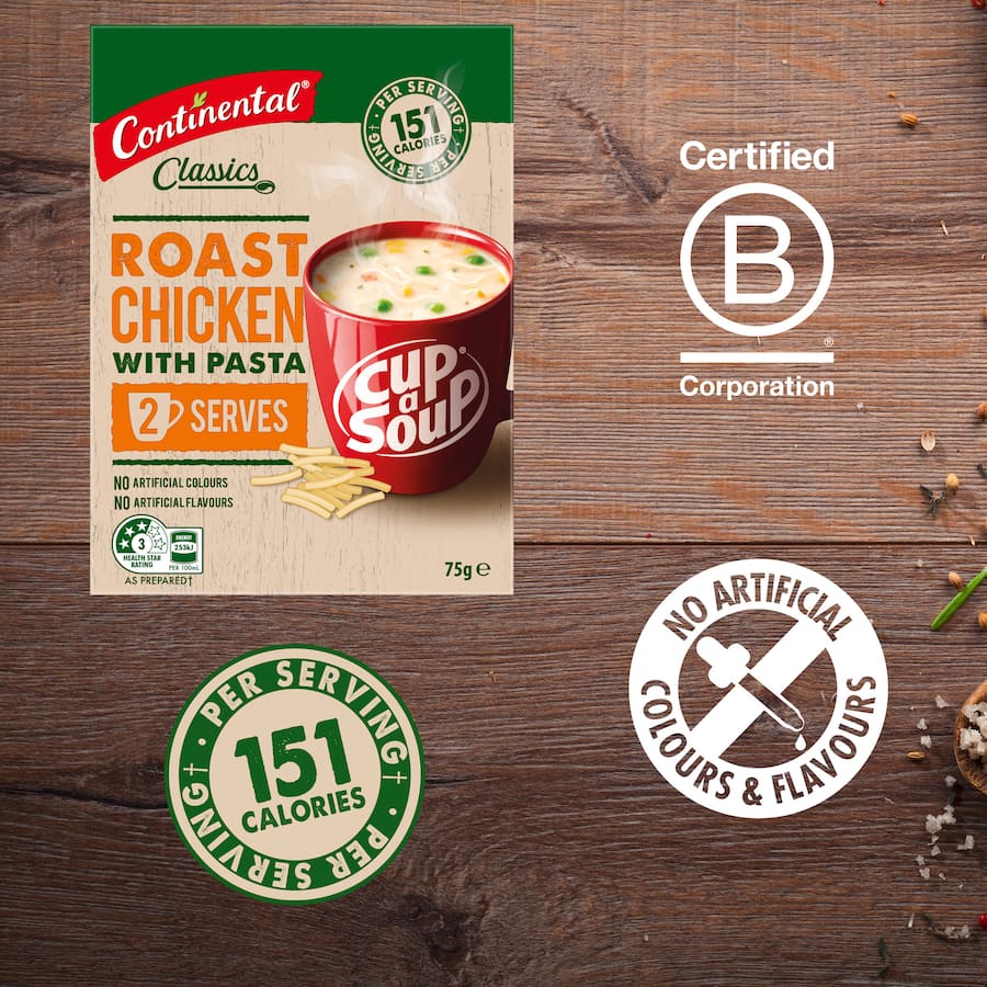 Continental Cup A Soup Instant Soup Hearty Roast Chicken 75g 2pack