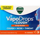 Vicks Vapodrops Cough Medicine Orange Menthol Lozenges 36pack