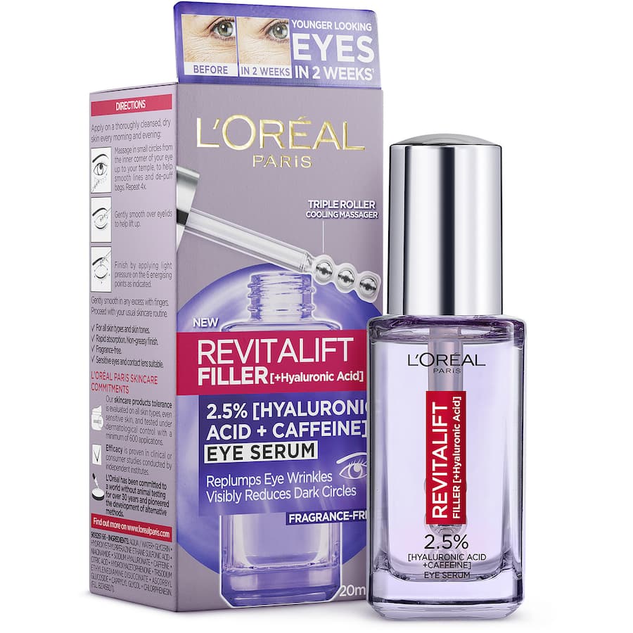 Loreal Revitalift Filler Eye Serum Hyaluronic Acid + Caffeine 20mL