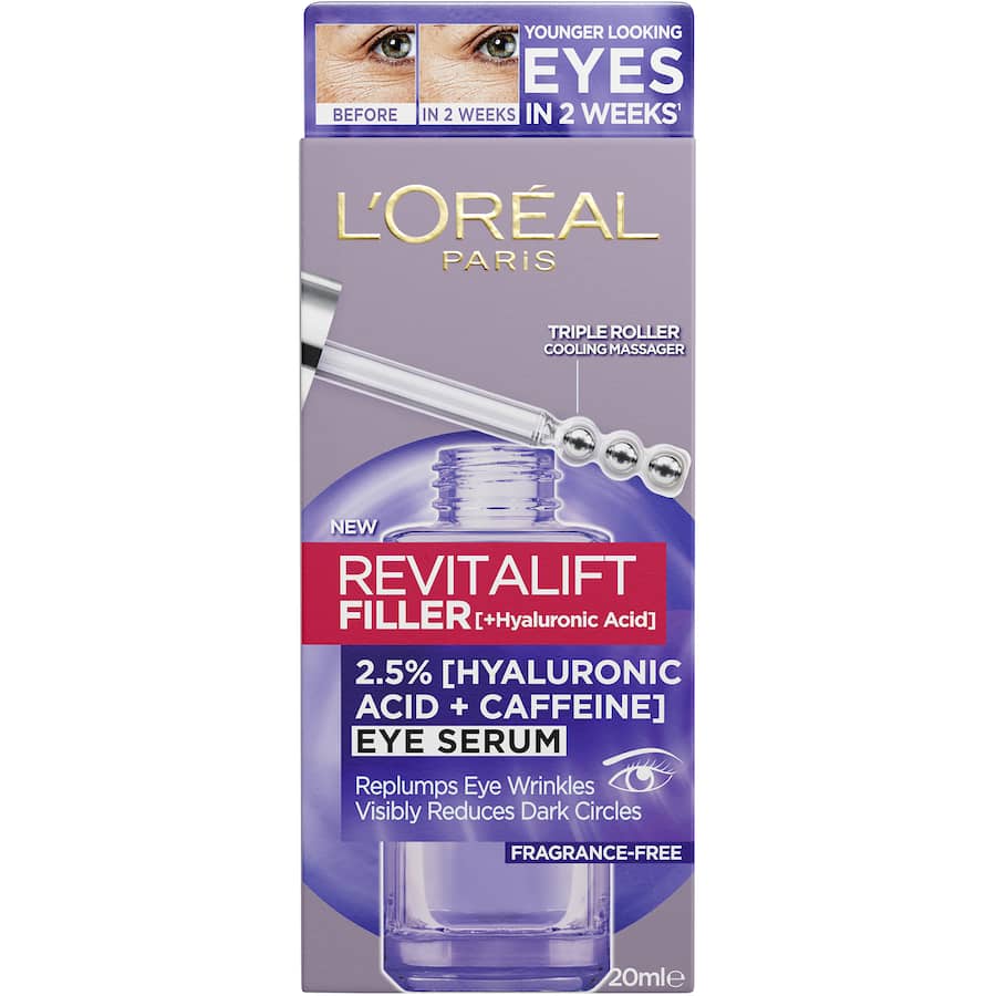 Loreal Revitalift Filler Eye Serum Hyaluronic Acid + Caffeine 20mL