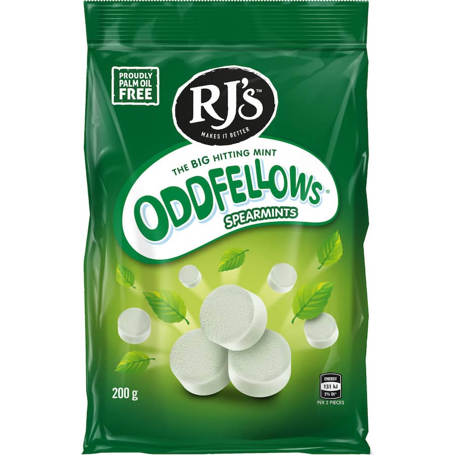 Rj’s Oddfellows Spearmints  200g