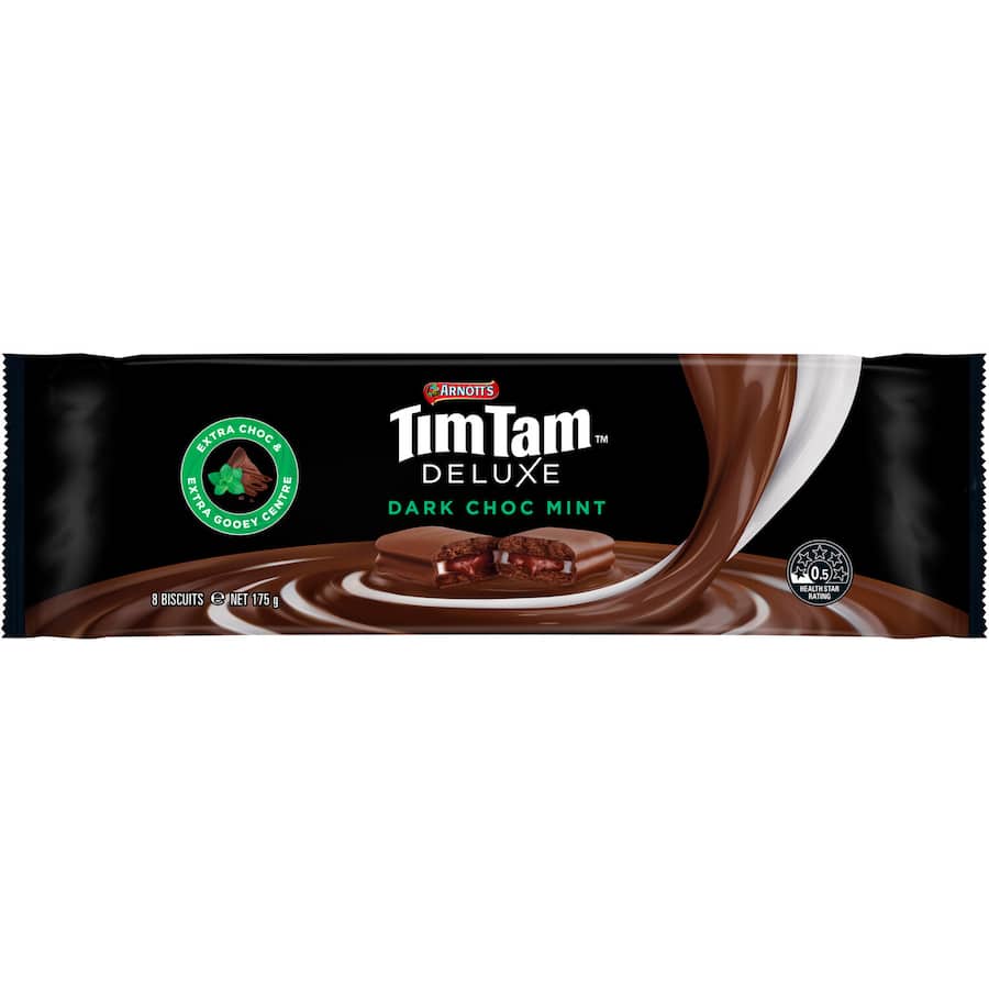 Arnotts Tim Tam Deluxe Chocolate Biscuits Dark Choc Mint 175g
