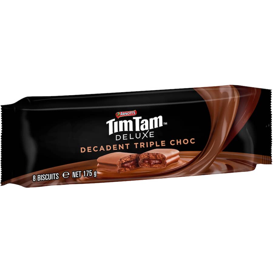 Arnotts Tim Tam Deluxe Chocolate Biscuits Decadent Triple Choc 175g