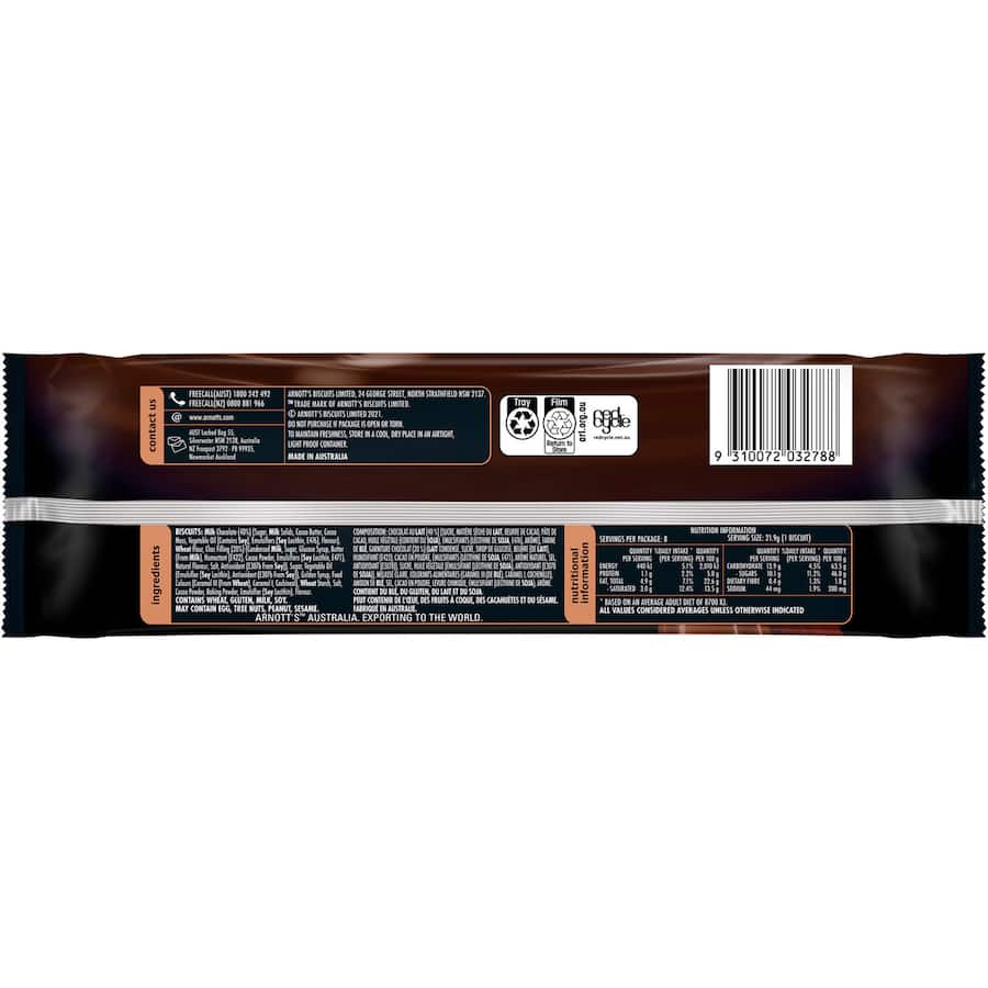 Arnotts Tim Tam Deluxe Chocolate Biscuits Decadent Triple Choc 175g