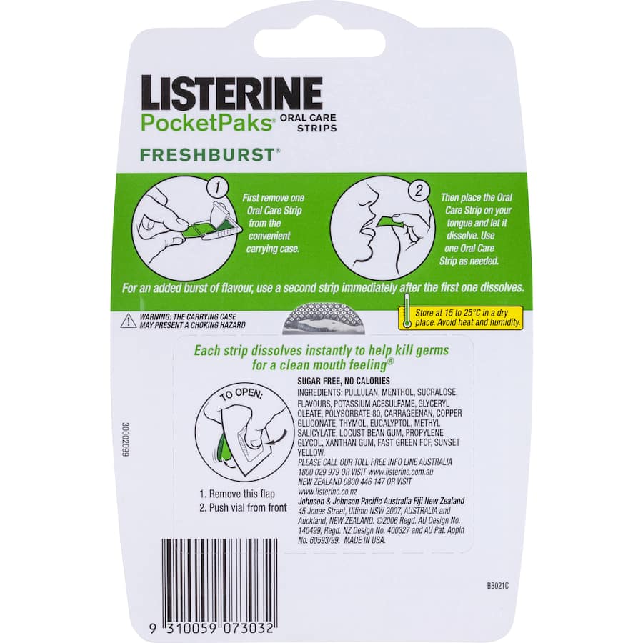 Listerine Freshburst Breath Freshener Pocket Packs 72pack