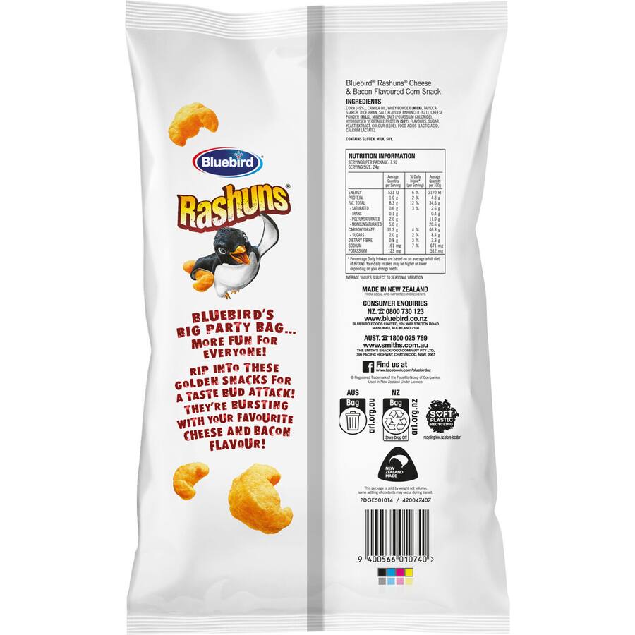 Bluebird Poppa Jacks Flavoured Wheat Snacks Multipack 72g 6pack