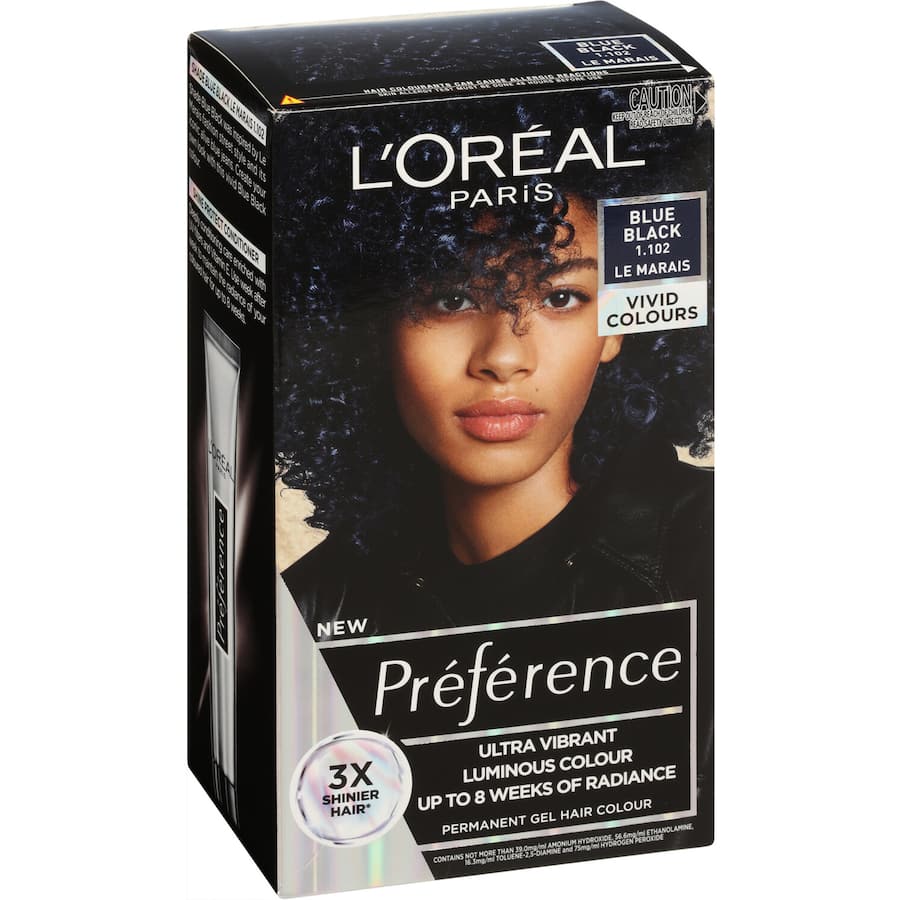 Loreal Preference Hair Colour Blue Black 1.102 Le Marais 1pack