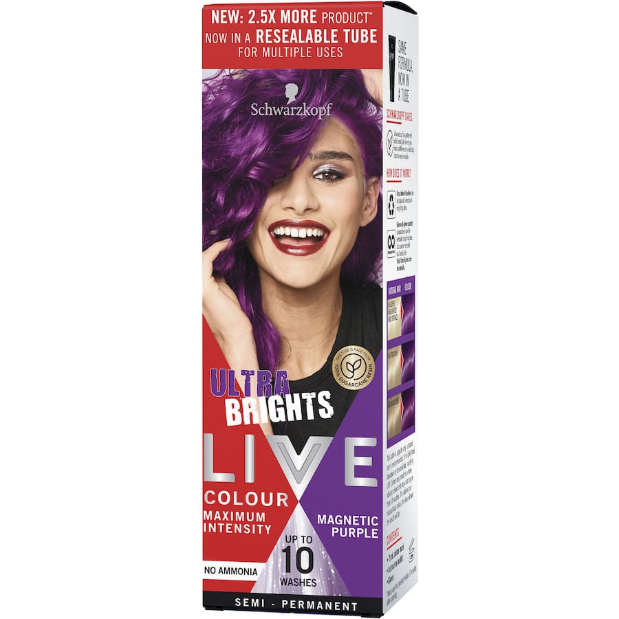 Live Colour Ultra Brights Hair Colour Magnetic Purple 75mL