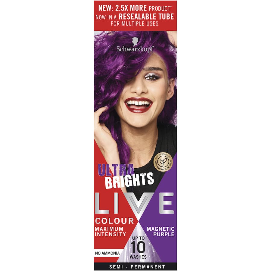 Live Colour Ultra Brights Hair Colour Magnetic Purple 75mL