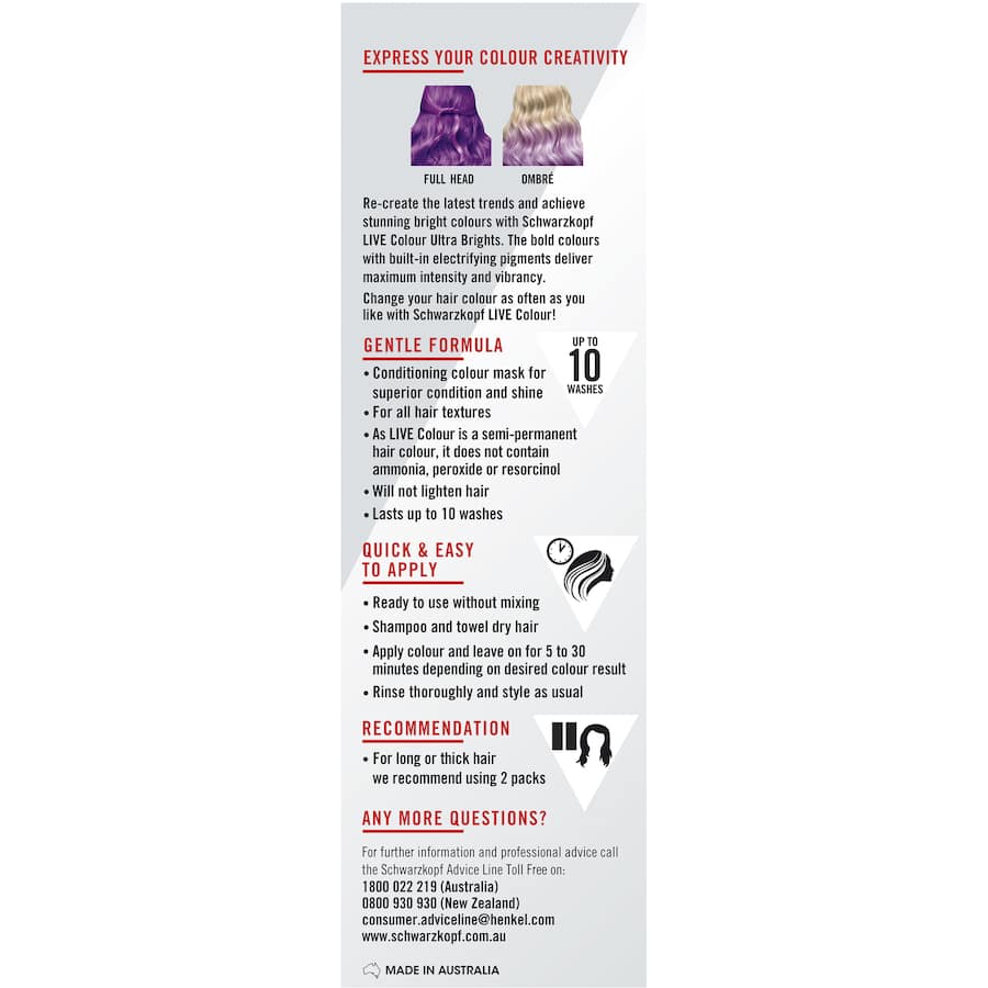 Live Colour Ultra Brights Hair Colour Magnetic Purple 75mL