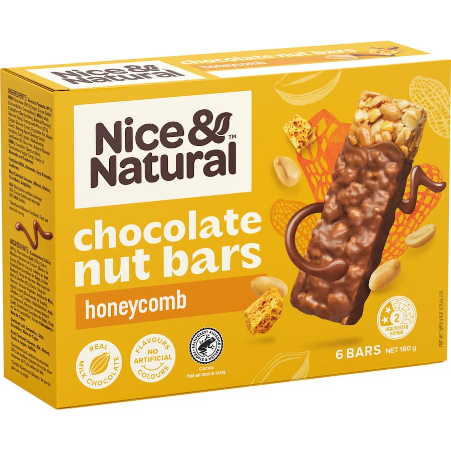 Nice & Natural Nut Bars Honeycomb 6pk 180g