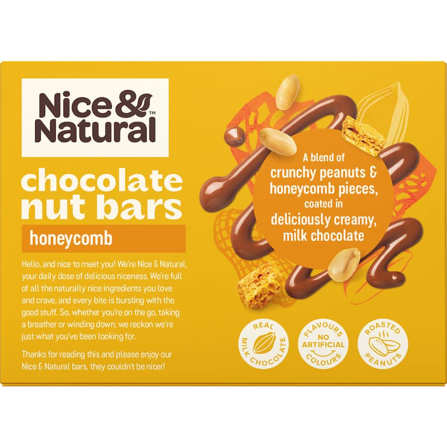 Nice & Natural Nut Bars Honeycomb 6pk 180g