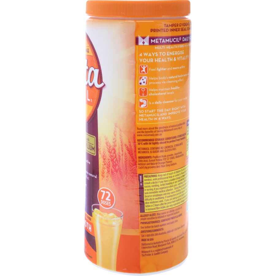 Metamucil Dietary Supplement Orange 425g 72pack