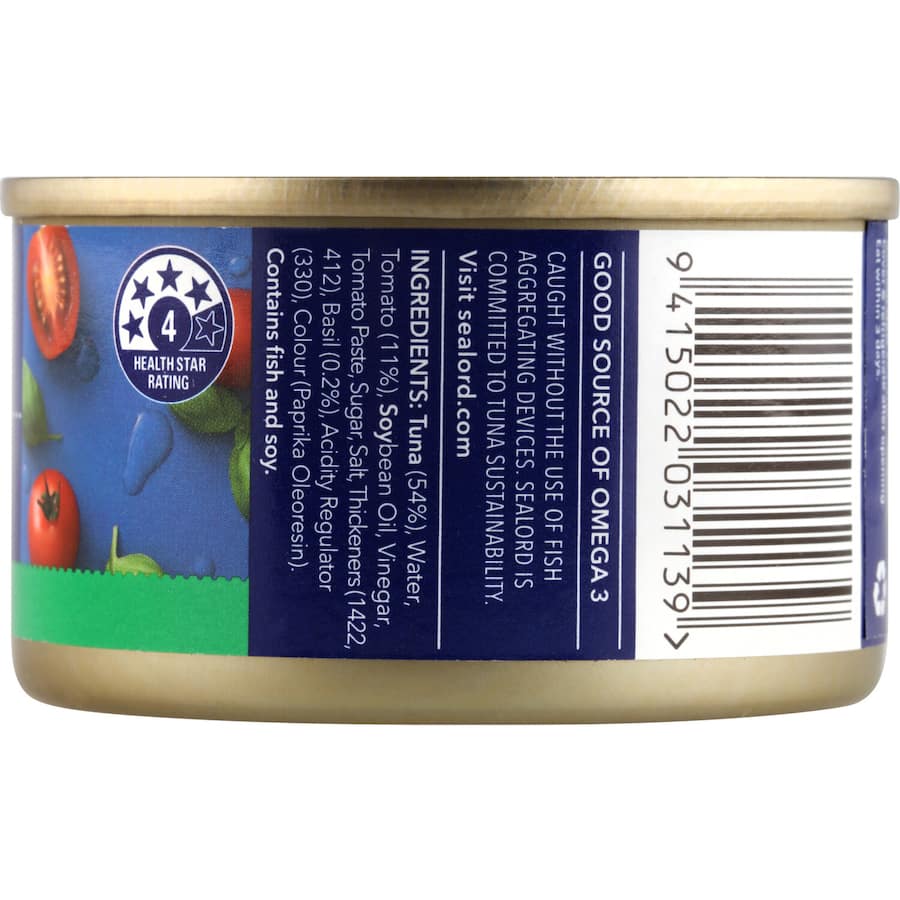 Sealord Sensations Tuna Tomato & Basil Tear tab can 95g