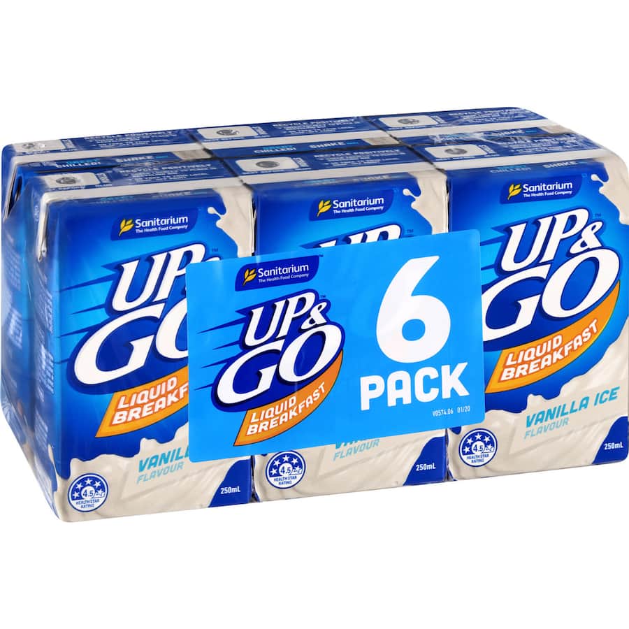 Sanitarium Up & Go Liquid Breakfast Vanilla Ice 6pk 250mL