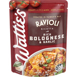 Watties Pasta Meals Ravioli Ricotta Bolognese & Garlic 350g