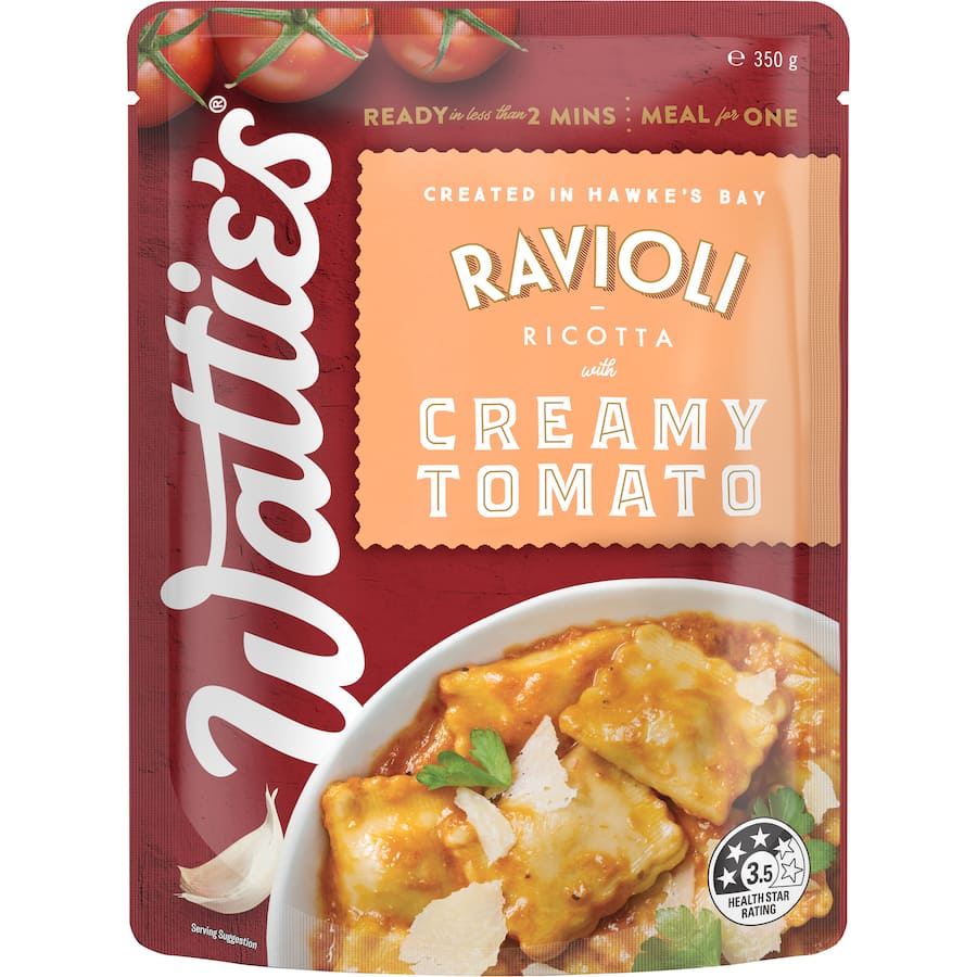 Watties Pasta Meals Ravioli Ricotta With Creamy Tomato 350g