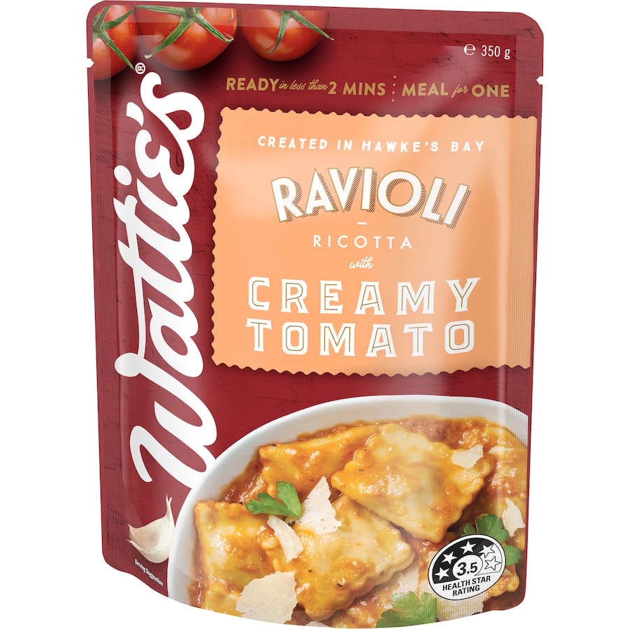 Watties Pasta Meals Ravioli Ricotta With Creamy Tomato 350g