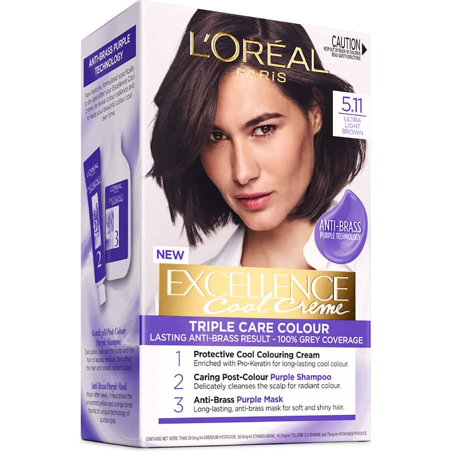 Loreal Excellence Cool Hair Colour Ultra Light Brown 5.11 1pack