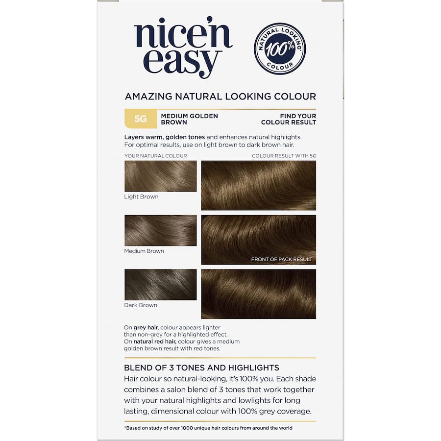 Clairol Nice N Easy Hair Colour Medium Golden Brown 5g 1pack