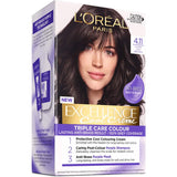 Loreal Excellence Cool Hair Colour Ultra Ash Brown 4.11 1pack