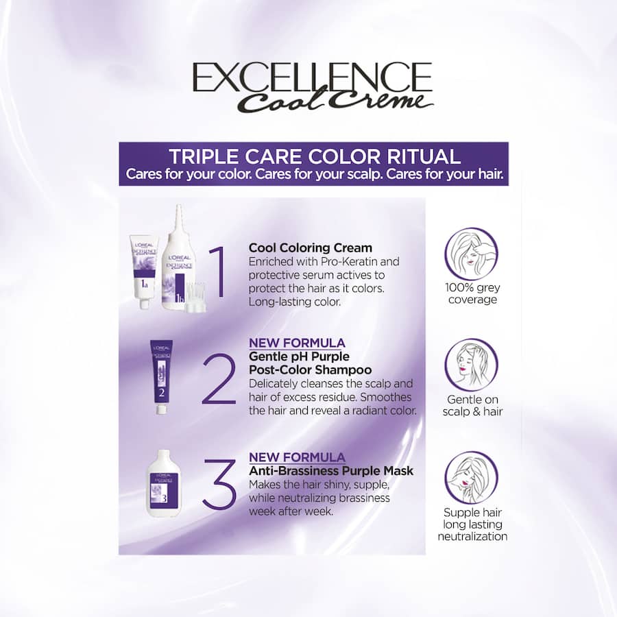Loreal Excellence Cool Hair Colour Ultra Ash Brown 4.11 1pack