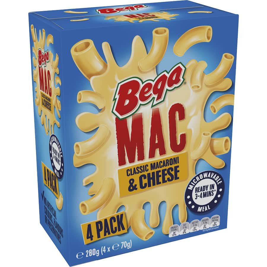 Kraft Easy Mac Pasta Meal Macaroni Cheese 4 pack 280g