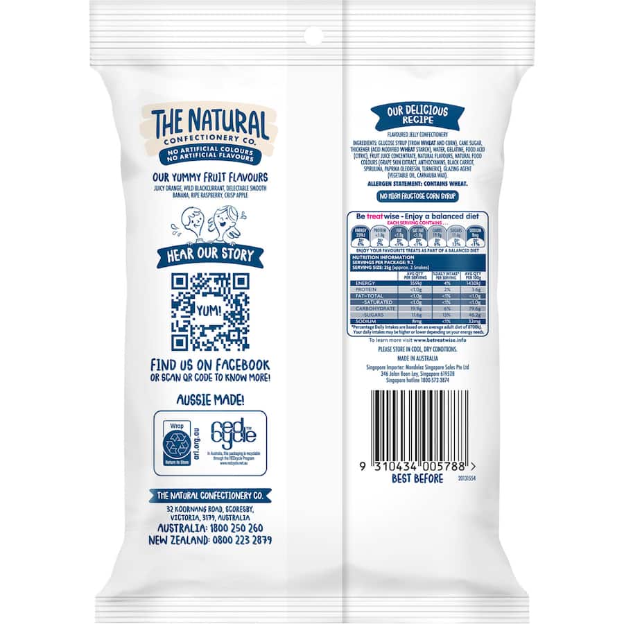 The Natural Confectionery Co. Lollies Snakes 230g