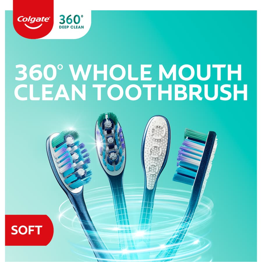 Colgate 360 Whole Mouth Clean Toothbrush Soft Bristles 1pack