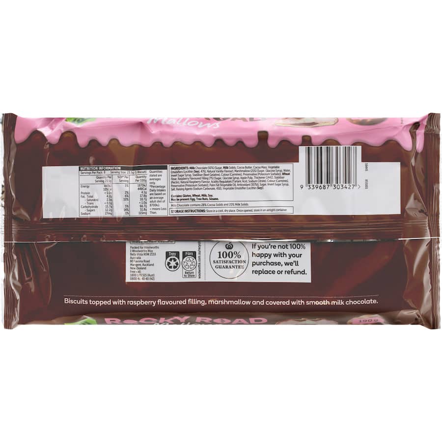 Woolworths Chocolate Biscuits Rocky Road Mallows 190g