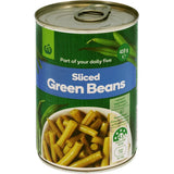 Woolworths Beans Green Sliced Can 410g