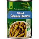 Woolworths Beans Green Sliced Can 410g