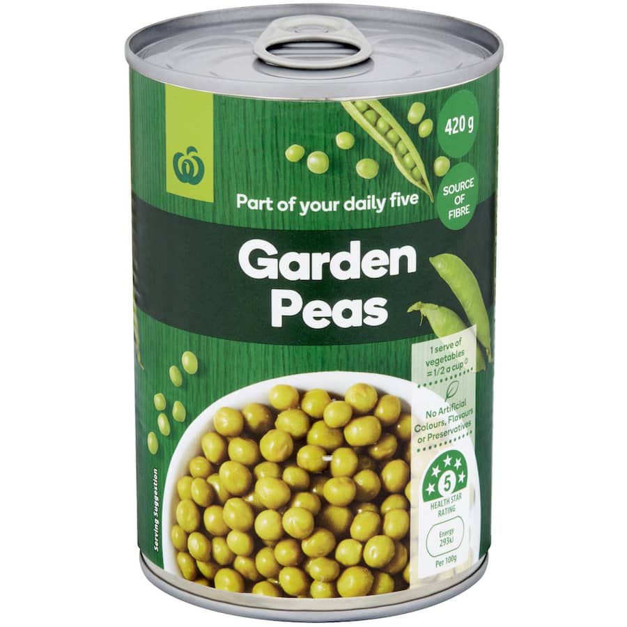 Woolworths Peas Garden Can 420g
