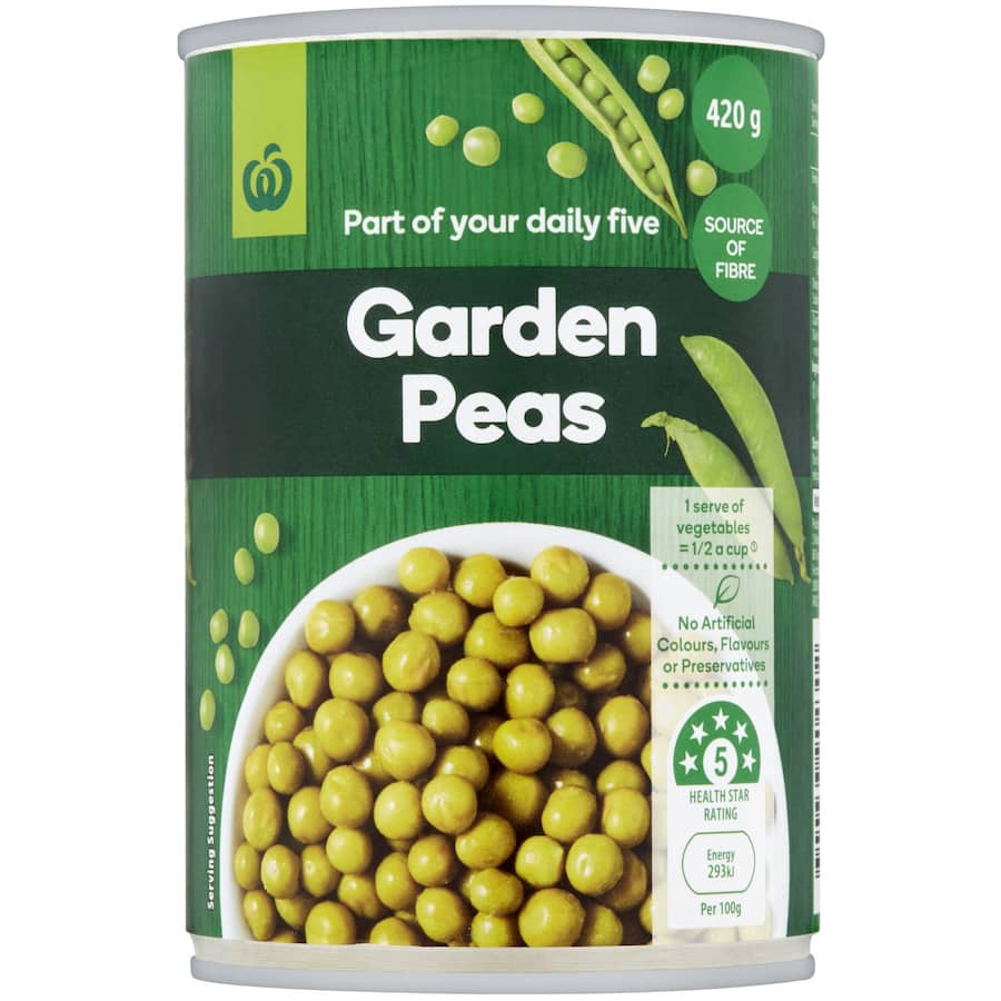 Woolworths Peas Garden Can 420g
