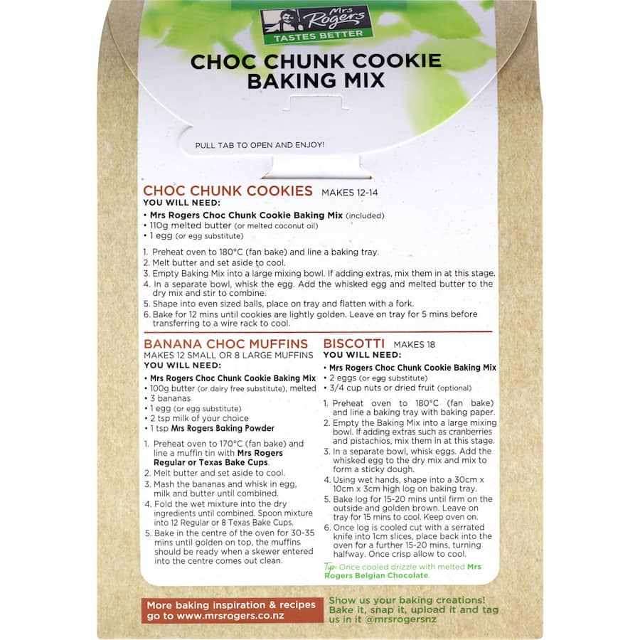 Mrs Rogers Baking Mix Bases Choc Chunk  400g