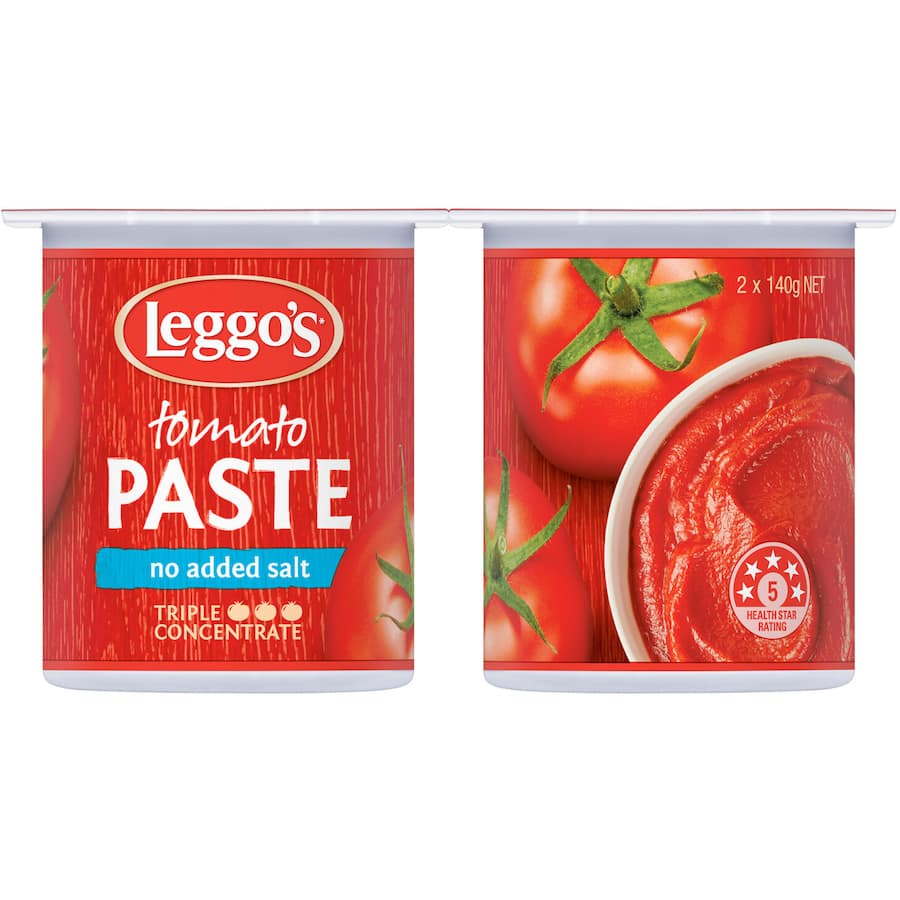 Leggo's Tomato Paste No Added Salt 2pk 2 x 140g