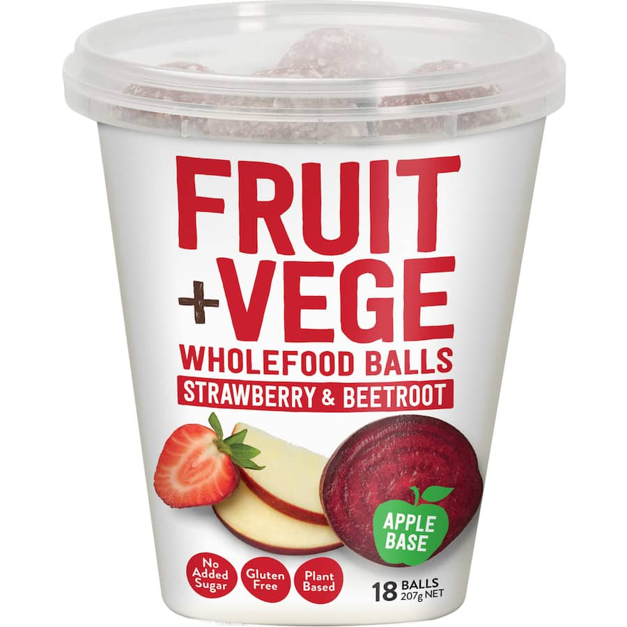 Tasti Fruit + Vege Wholefood Snack Balls Strawberry & Beetroot 207g