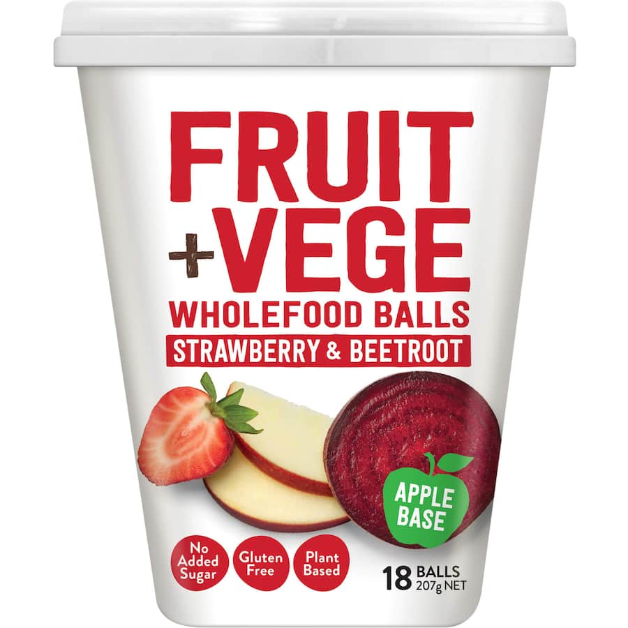 Tasti Fruit + Vege Wholefood Snack Balls Strawberry & Beetroot 207g