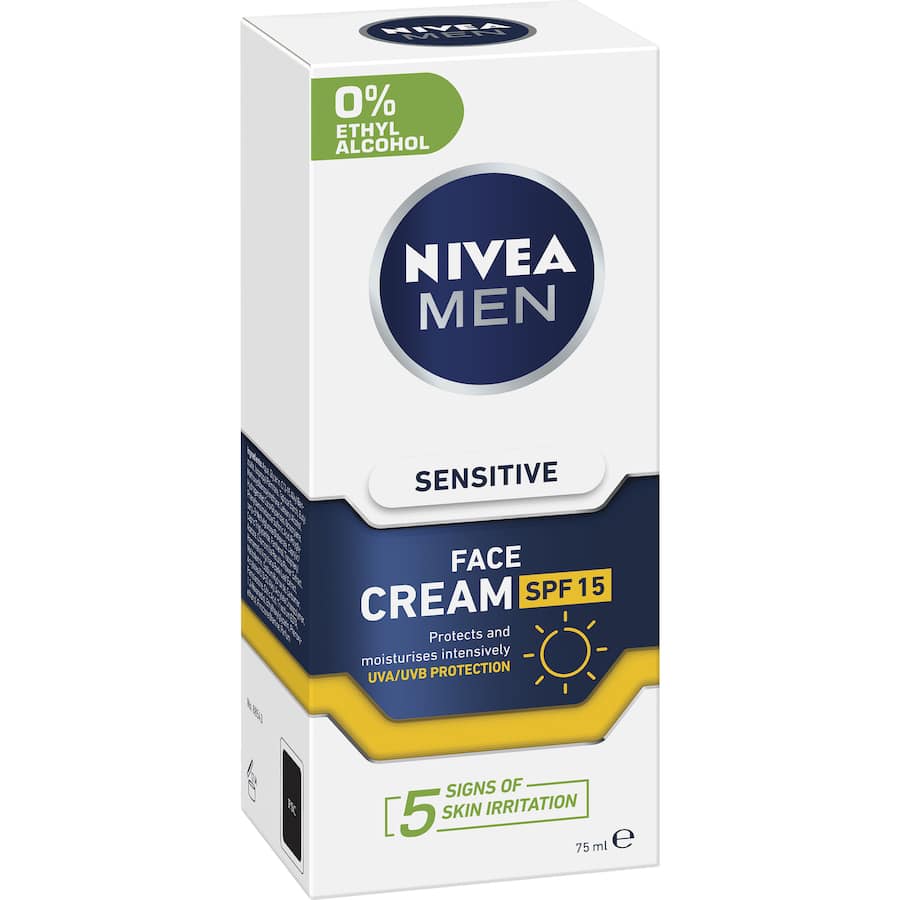 Nivea For Men Facial Moisturiser Sensitive Spf 15 75mL