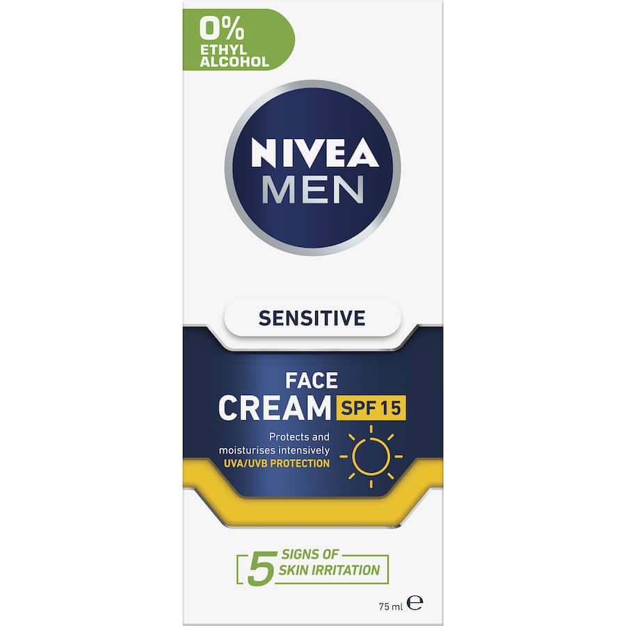Nivea For Men Facial Moisturiser Sensitive Spf 15 75mL