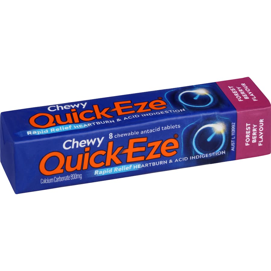 Quick-eze Chewable Antacid Tablets Forest Berry 8 pack