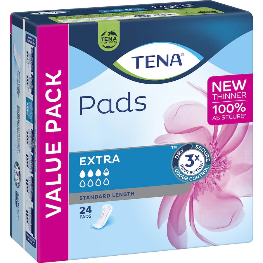Tena Pads Extra Standard Length 24ea