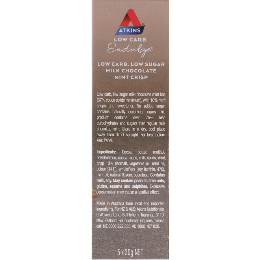 Atkins Endulge Protein Bar Choc Mint 5pack